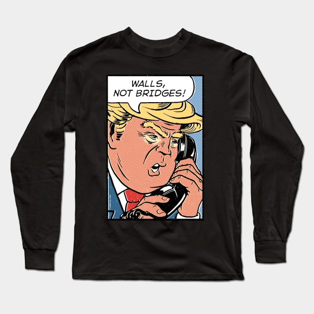 Donald Trump Pop Art Long Sleeve T-Shirt by vo_maria